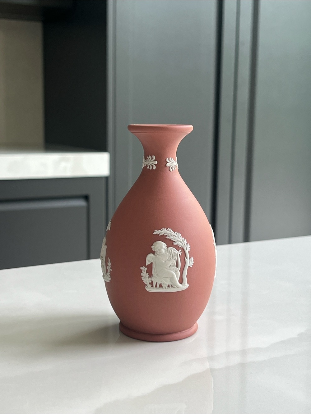 Wedgwood Jasperware Terracotta Vase. 1958. Pristine Condition.